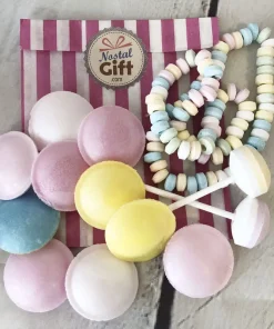 Sachet de bonbons dextrose (Assortiment avec 2 colliers, 10 soucoupes et 2 sucettes lollies)