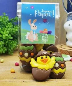 Anti – Gaspi – Sachet 6x Poussins et 6x Oeufs en chocolat au lait – Joyeuses Pâques