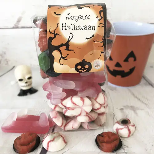 Sachet de Bonbons gélifiés Halloween : 20 yeux, 10 dents et 20 citrouilles – 460g – Image 5