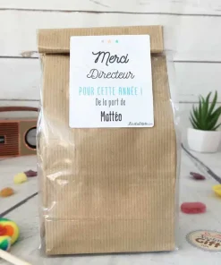 Sachet Bonbon des années 80 personnalisé – Cadeau Directeur primaire (CP, CE1, CE2 , CM1 ou CM2)