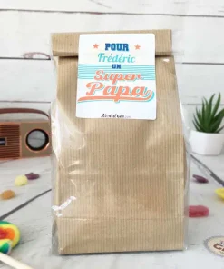 Sachet Bonbon des années 70 personnalisé – “Super Papa”