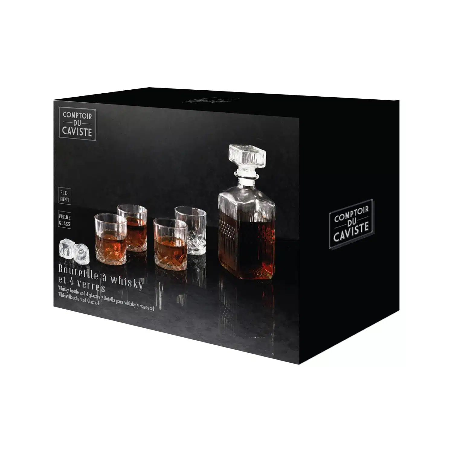 Coffret cadeau – Bouteille à Whisky et ses 4 verres – Image 5