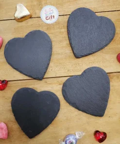 Dessous de verre Coeur en ardoise x4
