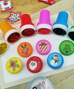 Tampons de Noël à encre intégrée – bricolage de Noël – Lot de 6