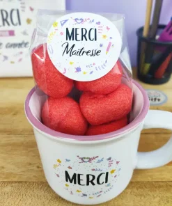 Mug “Merci” rempli de coeur en guimauve Bulgari x 5 – Cadeau maîtresse