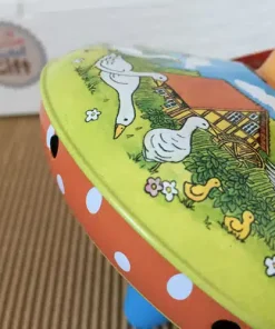 Toupie bourdonnante rétro en métal – 14,5 cm