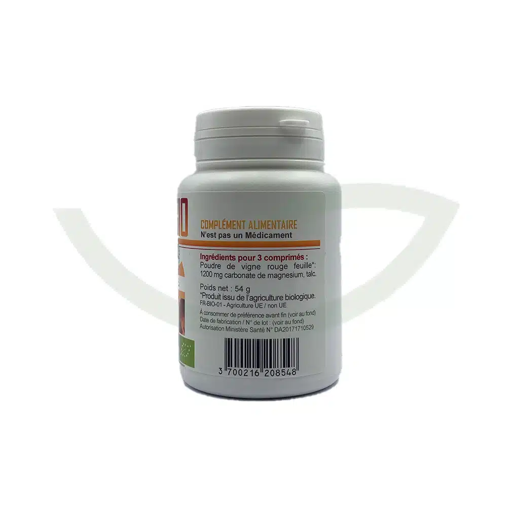 Vigne rouge bio – 120 comprimés – 400mg – GPH – Image 2