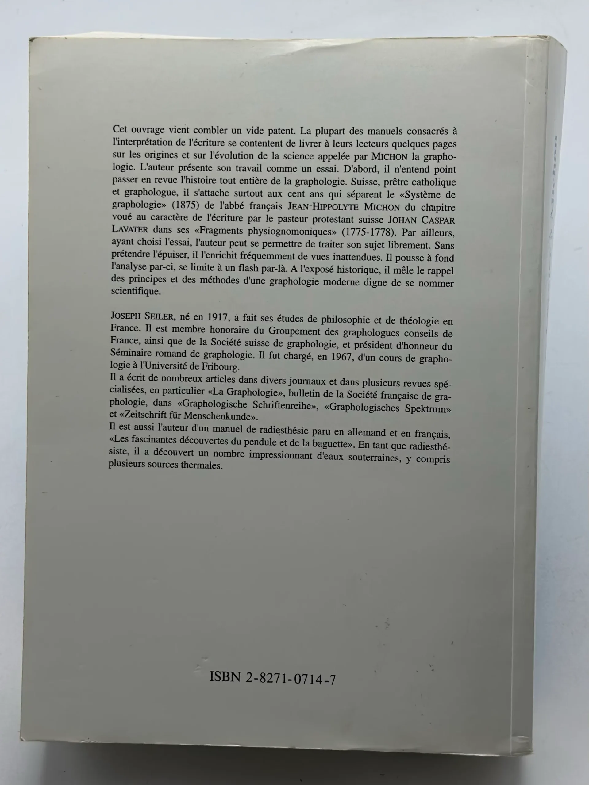 De Lavater à Michon: Essai sur l’histoire de la graphologie Joseph Seiler – Image 2