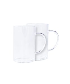 CRISTEL – SET 2 MUGS 450 ML EN VERRE SIMPLE PAROI