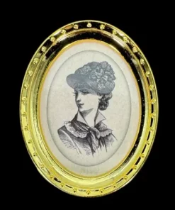 Cadre photo miniature ovale – Portrait dame