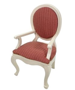 Chaise accoudoir Louis XV – Tissus rose