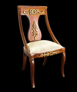 Chaise Noyer et Or style Empire