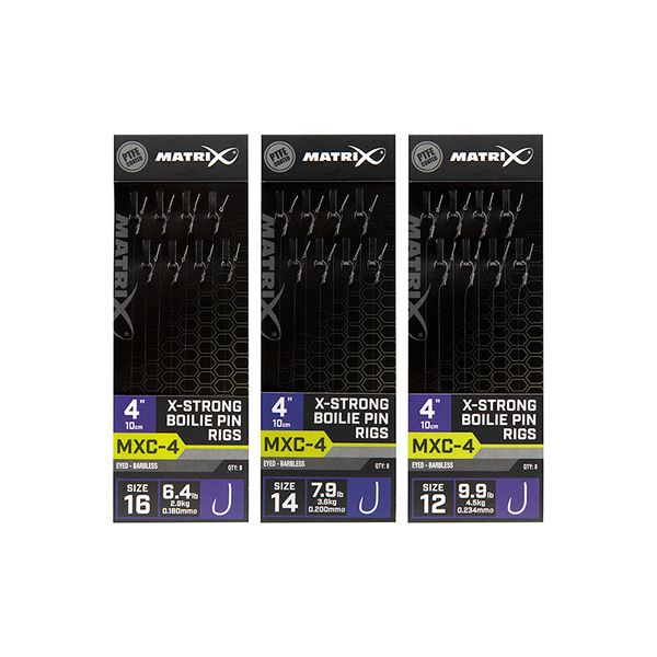 Bas de ligne montés Matrix MXC-4 4” X-Strong Boilie Pin Rigs – 10 cm – Image 4