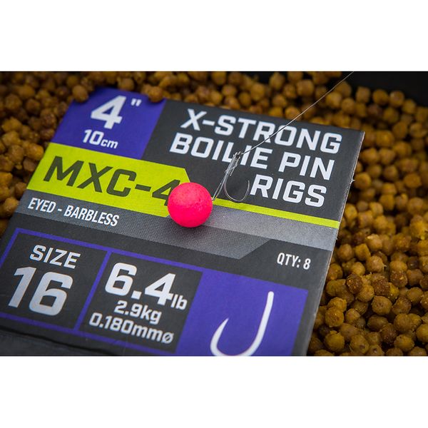Bas de ligne montés Matrix MXC-4 4” X-Strong Boilie Pin Rigs – 10 cm