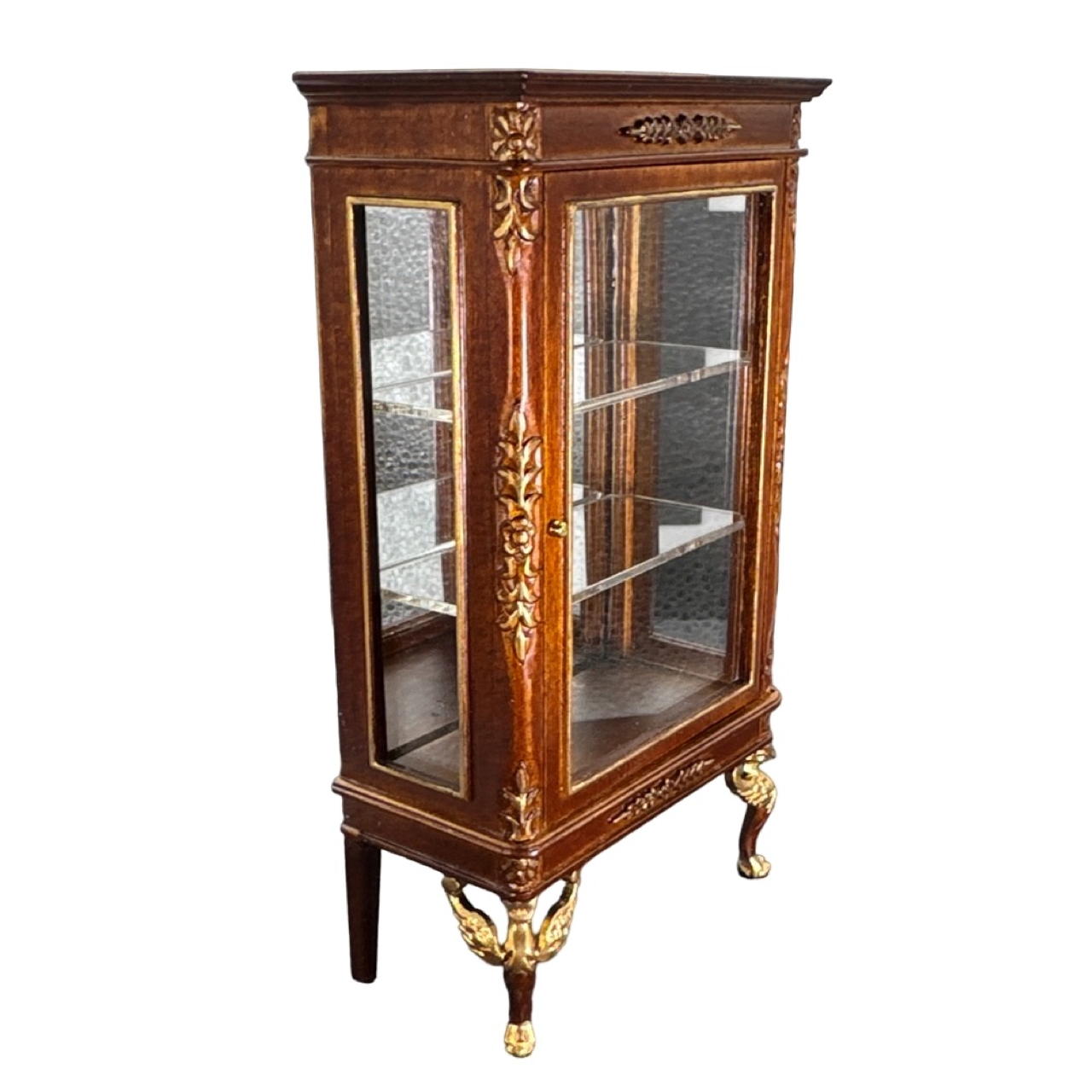 Vitrine style Empire Noyer et Or – Image 4