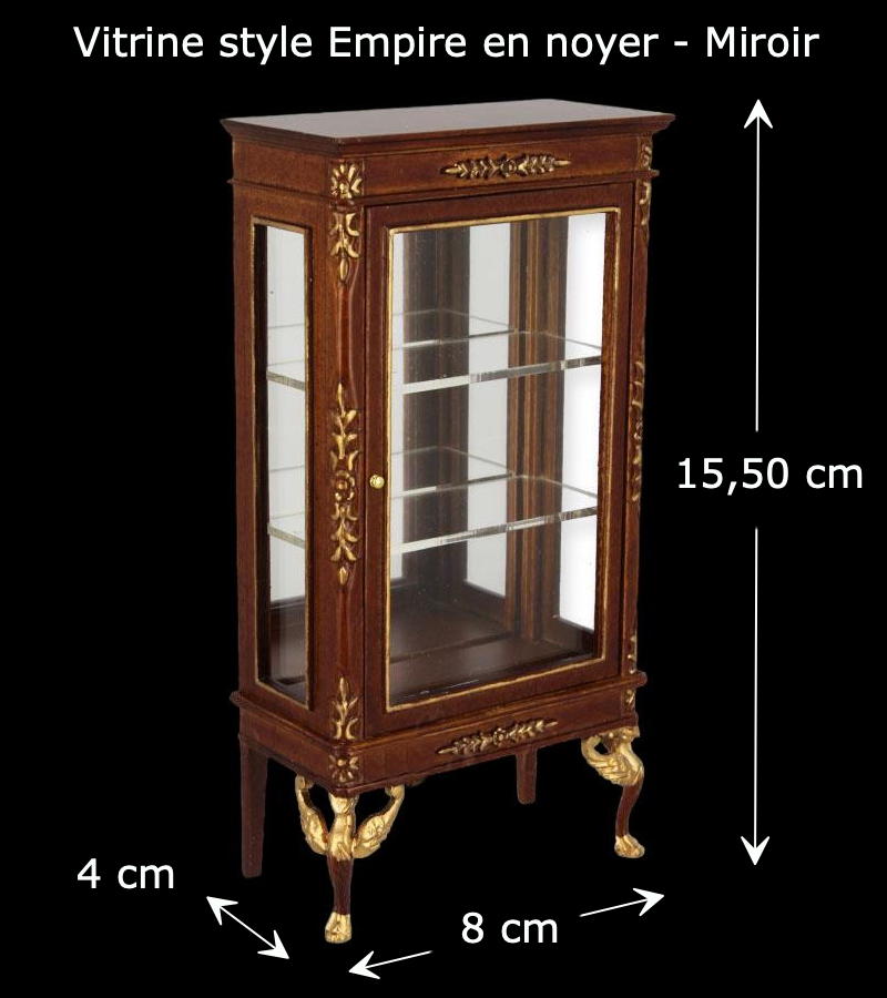 Vitrine style Empire Noyer et Or – Image 2