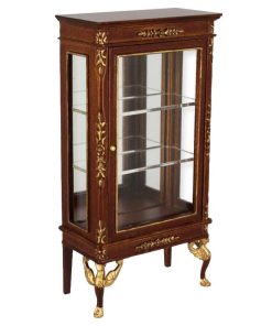 Vitrine style Empire Noyer et Or