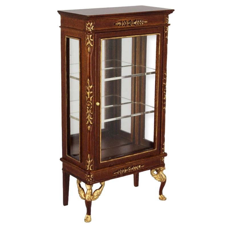 Vitrine style Empire Noyer et Or