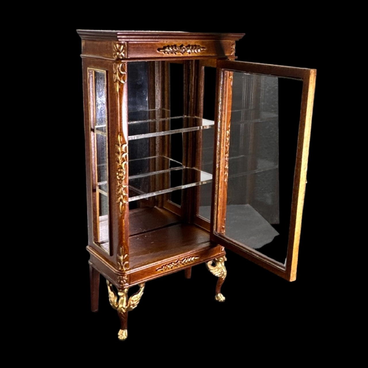 Vitrine style Empire Noyer et Or – Image 5