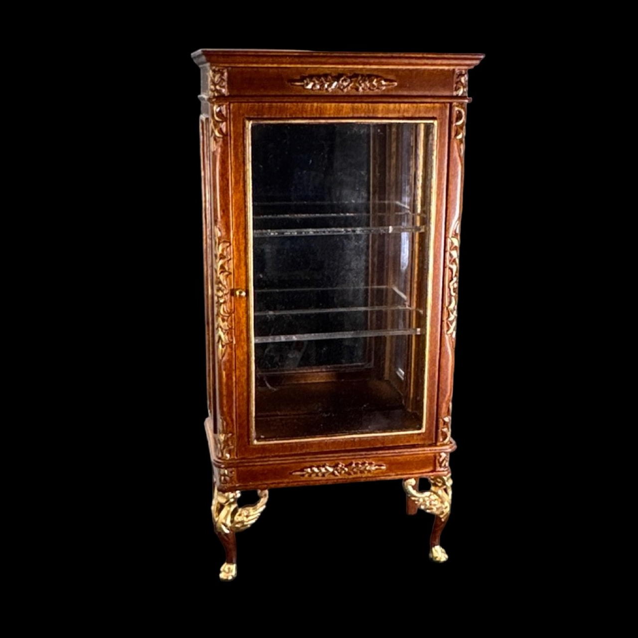 Vitrine style Empire Noyer et Or – Image 6