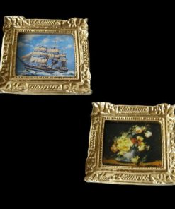 Tableau voilier et fleurs