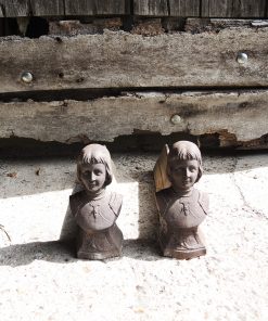 2 Anciens Chenets en Fonte Jeanne D’Arc