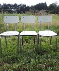 3 Anciennes Chaises en Formica Vert d’Eau