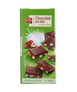BELLE FRANCE CHOCOLAT LAIT/NOISETTES 100G