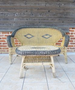 Ancien Salon en Osier : Canapé & Table Basse