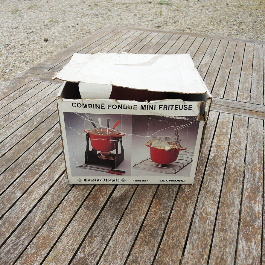 Ancienne Fondue Friteuse Le Creuset en Fonte Orange – Image 4