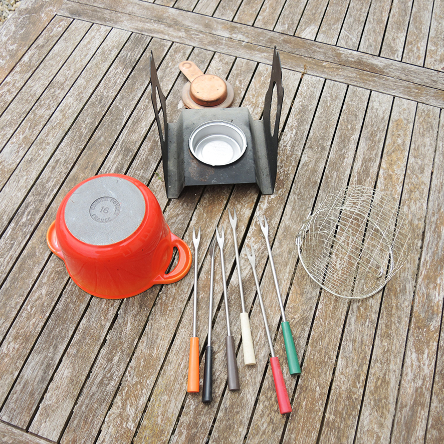 Ancienne Fondue Friteuse Le Creuset en Fonte Orange – Image 5