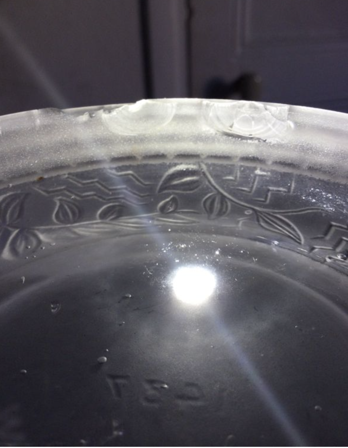 Bonbonnière / Boîte à Poudre en Verre Moulé Art Déco – Floral – Image 5