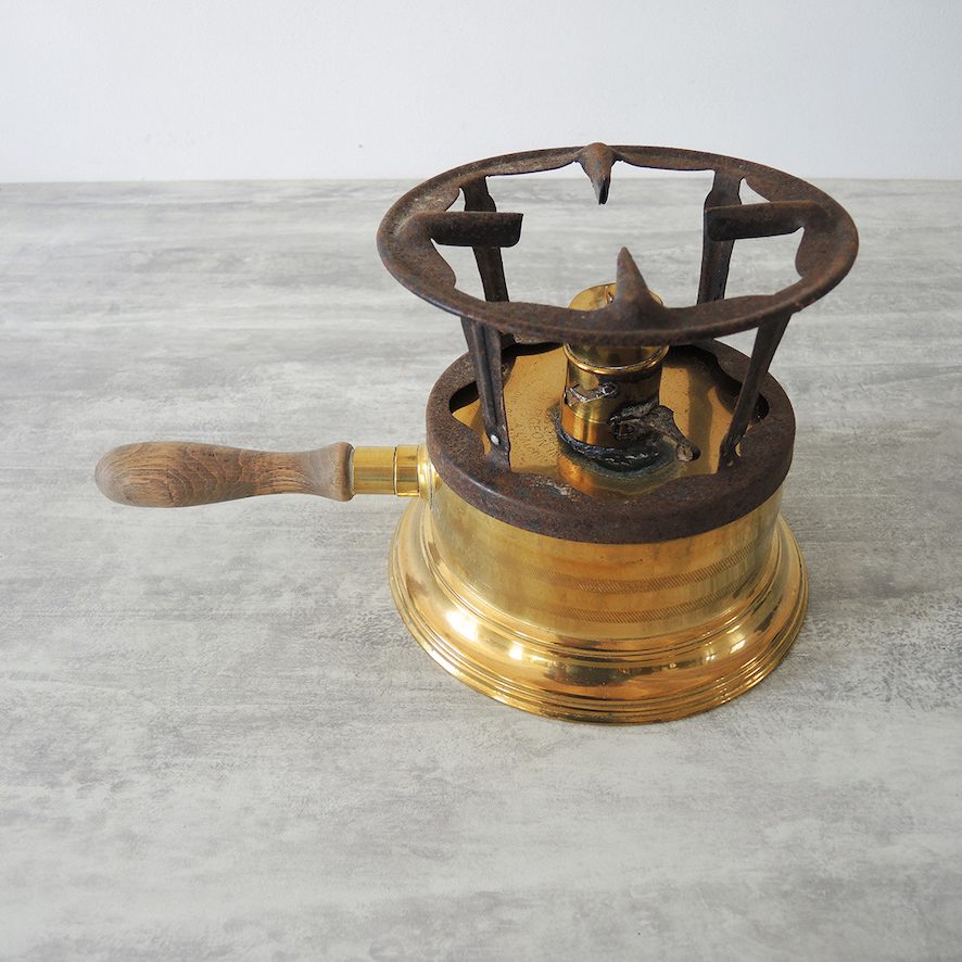 Ancien Rechaud Le Sauveur en Laiton Poli