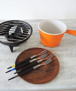 Ancien Service à Fondue Savoyarde Orange LE CREUSET