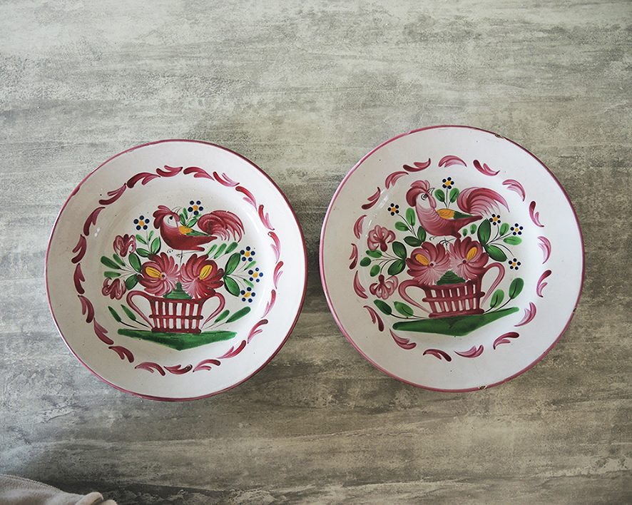2 Assiettes Coq en Céramique de Lunéville