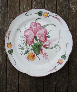 Ancienne Assiette Creuse en Céramique Décor Floral