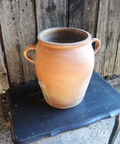 Ancien Grand Pot à Graisse en Grès Non Emaillé H 33,5 cm