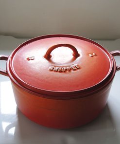 Ancienne Cocotte en Fonte Emaillée Orange – 5 L