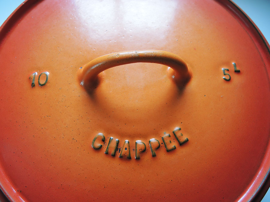 Ancienne Cocotte en Fonte Emaillée Orange – 5 L – Image 3