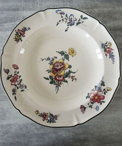 Grande Ancienne Assiette Creuse en Faïence Villeroy & Boch – 1562 – Pivoine