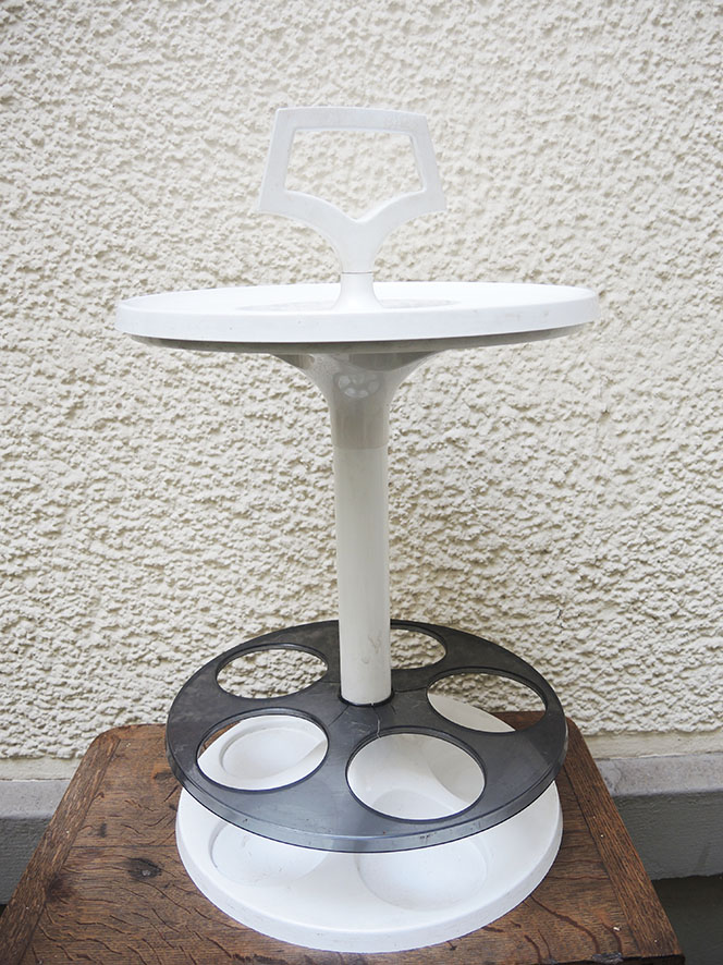 Ancien Bar Portatif- Serviteur Blanc Style Flair Prisunic