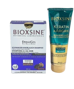 BIOXSINE SHAMP ANTI-CHUTE AIL NOIR TT CHVX 300ML+APRES SHP KERATINE&ARGAN FL/250ML