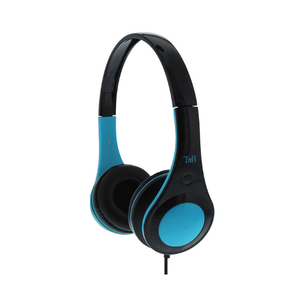 Casque stereo bleu filaire arceau ajustable TNB