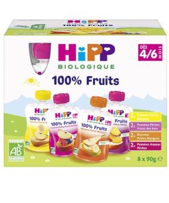 HIPP – GOURDES MULTIPACK DES 4 A 6 MOIS 8X90G