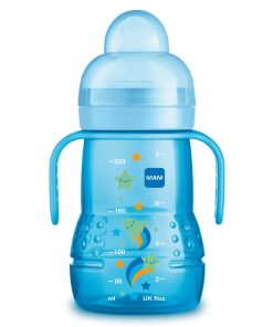 MAM TRAINER + BIBERON TRANSITION 220ML SANS BPA COULEUR AU CHOIX 4M+